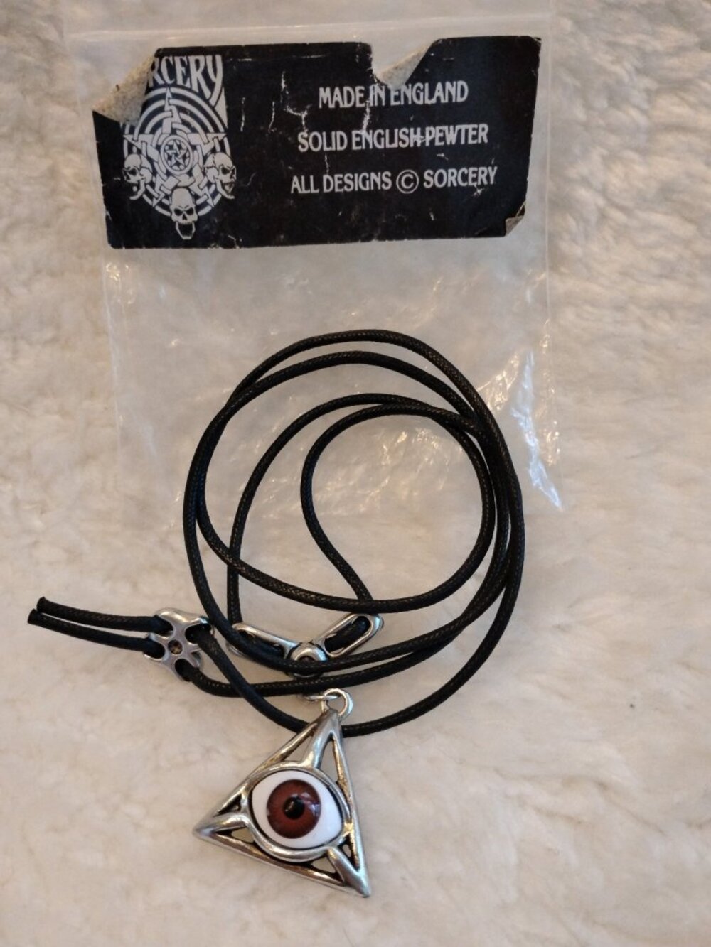 Vintage RARE Sorcery All-Seeing Eye Pewter Pendant